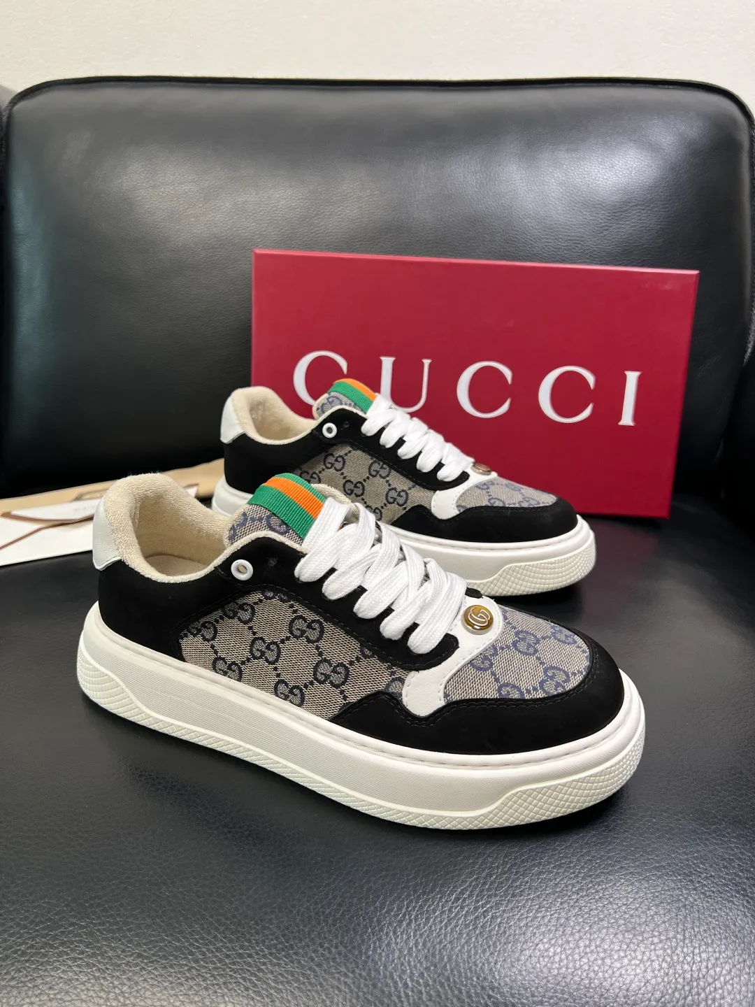 Men's shoes 💰780 Gucci high quality top crafts Gucci counter new original factory configuration, imported cowhide fabric from Italy, imported cowhide lining, breathable and comfortable, sole: original factory special supply original sole super comfortable, original factory and single goods, welcome to compare, code number 38-44 (customized 45)